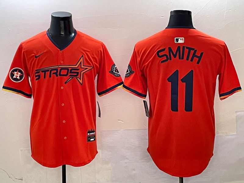 Men Houston Astros #11 Smith Orange three generations Joint Name Nike 2025 MLB Jersey style 9